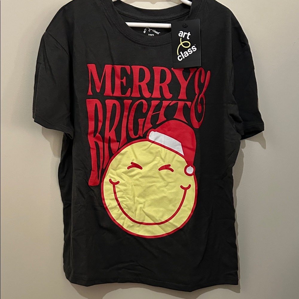 Art Class Black Shirt with Red and Yellow Festive Design